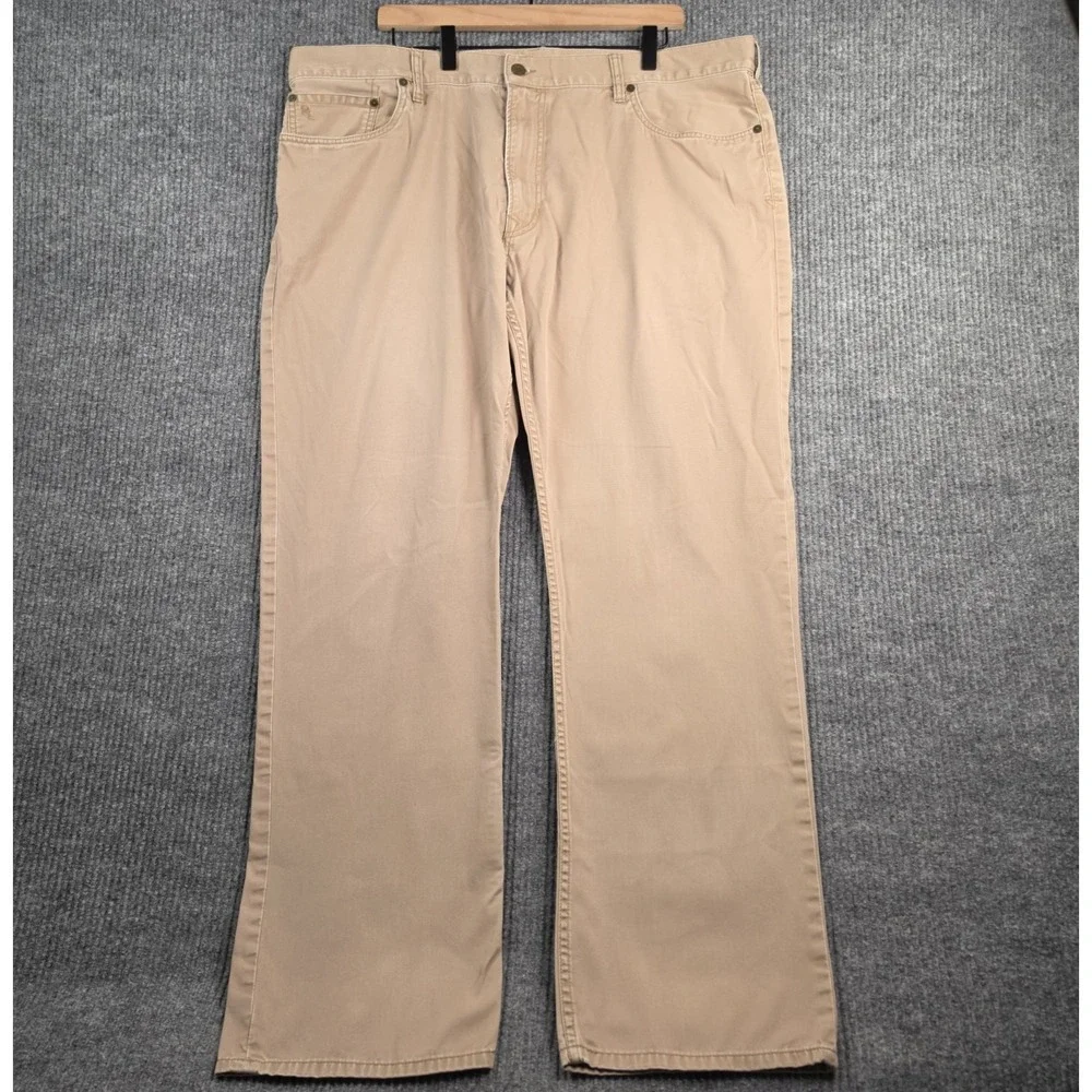 Polo Ralph Lauren Straight 650 Pants Mens 42x32 Khaki Tan Cotton Denim Style Y2K
